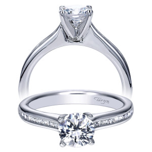 Taryn 14k White Gold Round Straight Engagement Ring TE7991W44JJ