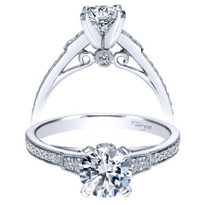 Taryn 14k White Gold Round Straight Engagement Ring TE8017W44JJ