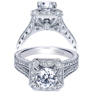 Taryn 14k White Gold Round Halo Engagement Ring TE8175W44JJ