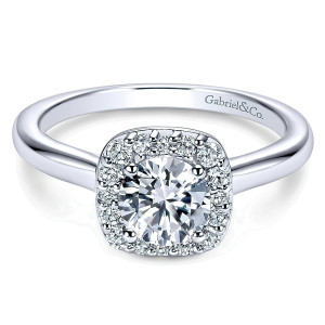 Gabriel - Miley 14 Karat Round Halo Engagement Ring ER8263W44JJ