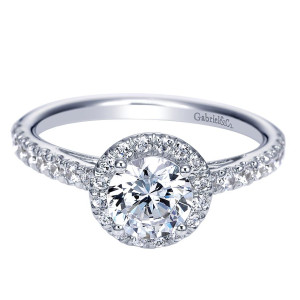 Gabriel - Rachel 14 Karat Round Halo Engagement Ring ER8269W44JJ