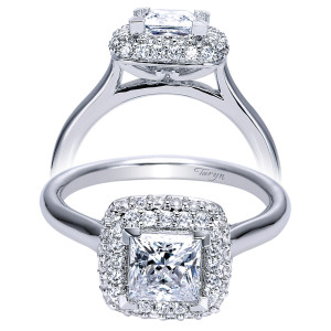 Taryn 14k White Gold Princess Cut Halo Engagement Ring TE8289W44JJ