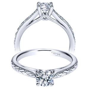 Taryn 14k White Gold Round Straight Engagement Ring TE8691W4JJJ