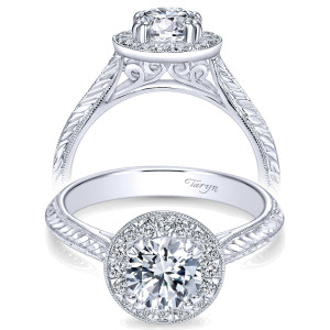 Taryn 14k White Gold Round Halo Engagement Ring TE8709W44JJ