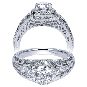 Taryn 14k White Gold Round Halo Engagement Ring ER8737W44JJ