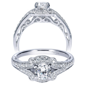 Taryn 14k White Gold Round Halo Engagement Ring TE8738R2W44JJ