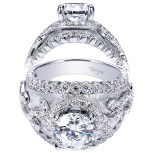 Taryn 18K White Gold Round Halo Engagement Ring TE8762W83JJ