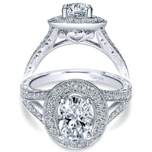 Taryn 14k White Gold Oval Halo Engagement Ring TE8806W44JJ