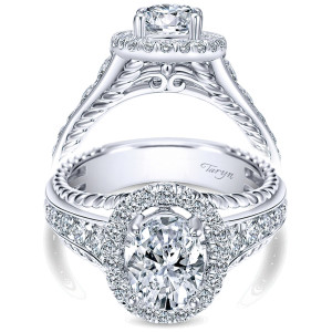 Taryn 14k White Gold Oval Halo Engagement Ring TE8807W44JJ