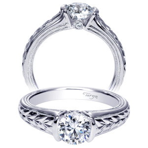 Taryn 14k White Gold Round Straight Engagement Ring TE8820W44JJ