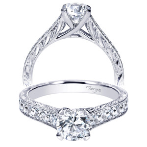 Taryn 14k White Gold Round Straight Engagement Ring TE8821W44JJ