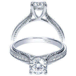 Taryn 14k White Gold Round Straight Engagement Ring TE8824W44JJ
