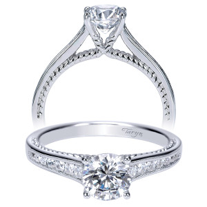 Taryn 14k White Gold Round Straight Engagement Ring TE8828W44JJ