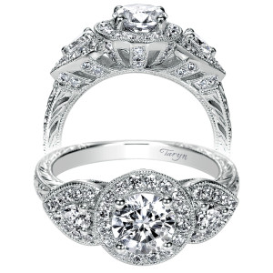 Taryn 14k White Gold Round Halo Engagement Ring TE8833W44JJ