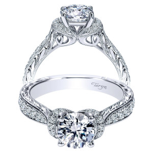 Taryn 14k White Gold Round Straight Engagement Ring TE8856W44JJ