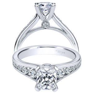 Taryn 14k White Gold Cushion Cut Straight Engagement Ring TE8867W44JJ