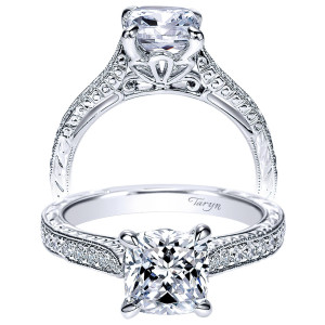 Taryn 14k White Gold Cushion Cut Straight Engagement Ring TE8869W44JJ