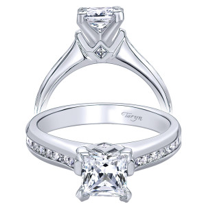 Taryn 14k White Gold Princess Cut Straight Engagement Ring TE8876W44JJ