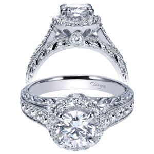 Taryn 14k White Gold Round Halo Engagement Ring TE8878W44JJ