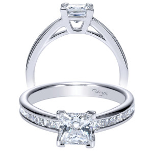 Taryn 14k White Gold Princess Cut Straight Engagement Ring TE8958W44JJ