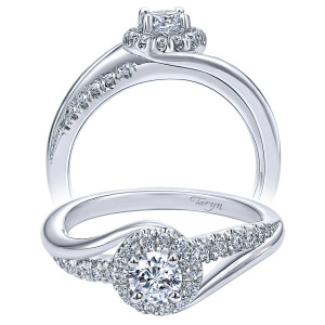 Taryn 14k White Gold Round Bypass Engagement Ring TE910068W44JJ