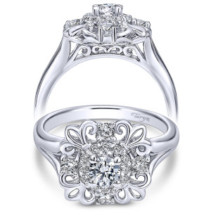 Taryn 14k White Gold Round Halo Engagement Ring TE910101W44JJ
