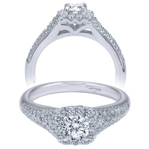 Taryn 14k White Gold Round Halo Engagement Ring TE910156W44JJ