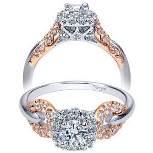 Taryn 14K White/Rose Round Halo Engagement Ring TE911501R0T44JJ