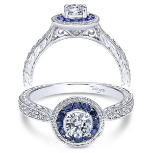 Taryn 14k White Gold Round Halo Engagement Ring TE911587R0W44SA