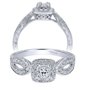 Taryn 14k White Gold Princess Cut Halo Engagement Ring TE911592S1W44JJ