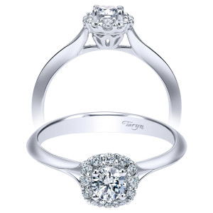 Taryn 14k White Gold Round Halo Engagement Ring TE911730R0W44JJ