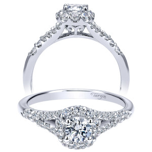 Taryn 14k White Gold Round Halo Engagement Ring TE911773R0W44JJ