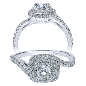 Taryn 14k White Gold Princess Cut Double Halo Engagement Ring TE911775S0W44JJ