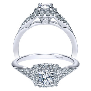 Taryn 14k White Gold Round Halo Engagement Ring TE911786R0W44JJ