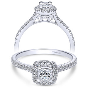 Taryn 14k White Gold Princess Cut Halo Engagement Ring TE911792S1W44JJ