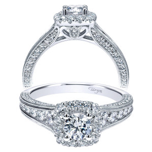 Taryn 14k White Gold Round Halo Engagement Ring TE911798R0W44JJ