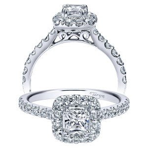Taryn 14k White Gold Princess Cut Halo Engagement Ring TE911861S0W44JJ