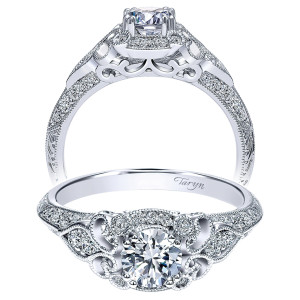 Taryn 14k White Gold Round Halo Engagement Ring TE911865R0W44JJ