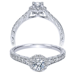 Taryn 14k White Gold Round Halo Engagement Ring TE911880R0W44JJ
