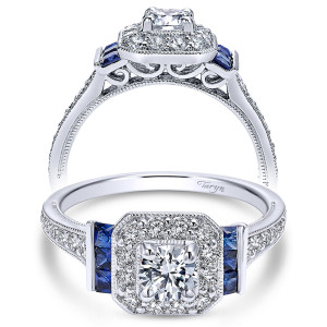 Taryn 14k White Gold Round Halo Engagement Ring TE911932R0W44SA