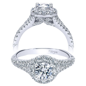 Taryn 14k White Gold Round Halo Engagement Ring TE911954R0W44JJ