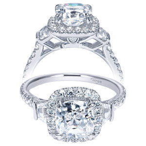 Taryn 14k White Gold Cushion Cut Halo Engagement Ring TE9191W44JJ