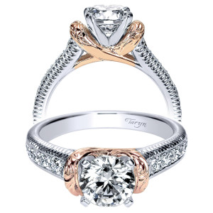 Taryn 14K White/Rose Round Straight Engagement Ring TE9238T44JJ