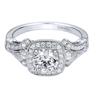 Gabriel - Delilah 14 Karat Round Halo Engagement Ring ER9315W44JJ