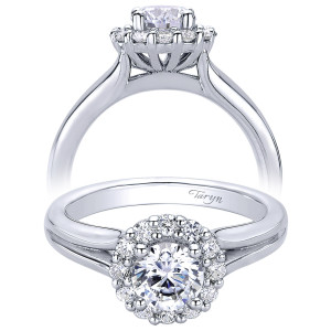 Taryn 14k White Gold Round Halo Engagement Ring TE9391W44JJ
