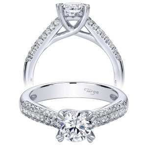 Taryn 14k White Gold Round Straight Engagement Ring TE9446W44JJ