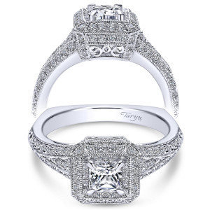 Taryn 14k White Gold Princess Cut Double Halo Engagement Ring TE96116W44JJ