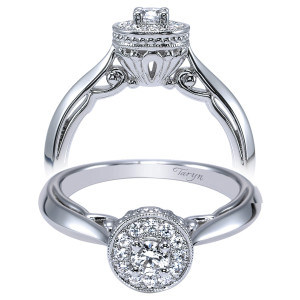 Taryn 14k White Gold Round Halo Engagement Ring TE98425W44JJ
