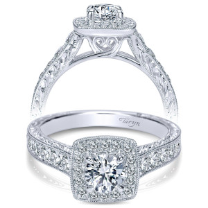 Taryn 14k White Gold Round Halo Engagement Ring TE98613W44JJ
