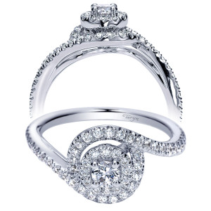 Taryn 14k White Gold Round Double Halo Engagement Ring TE98638W44JJ